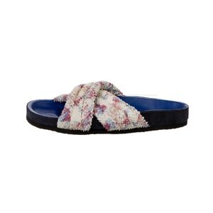 ISABEL MARANT Exotic Floral Criss Cross Snakeskin Slides